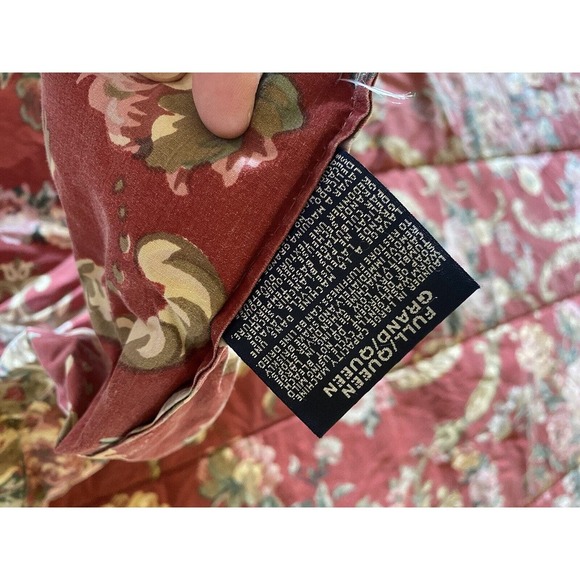 Ralph Lauren Danielle Marseilles Full Queen Comforter Country Red Roses Floral - Picture 9 of 10